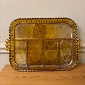 Vintage 1970 Indiana Glass Fruit Tray